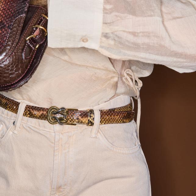 Claris Virot Baby Ceinture Python Oeil De Tigre Noeud - Claris Virot