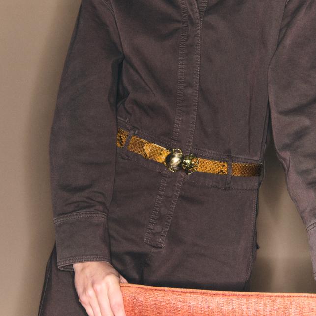 Claris Virot Baby Ceinture Python Ranch Scarabée Doré - Claris Virot