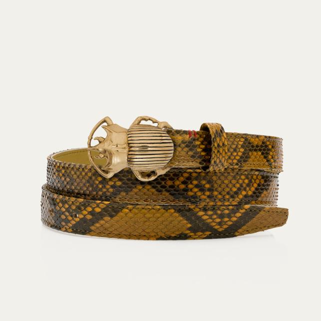 claris virot Baby Ceinture Python Ranch Scarabée Doré - Claris Virot