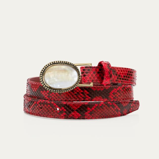 claris virot Baby Ceinture Python Rubis Dallas Or et Nacre