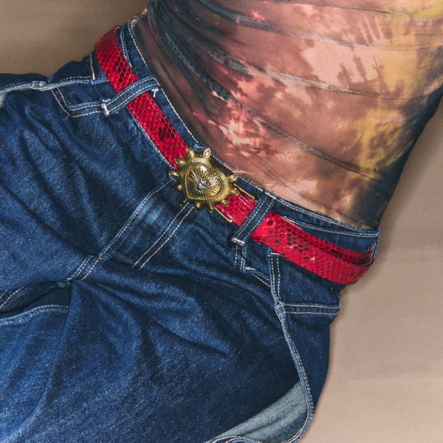 Claris Virot Baby Ceinture Python Rubis Ex-Voto - Claris Virot