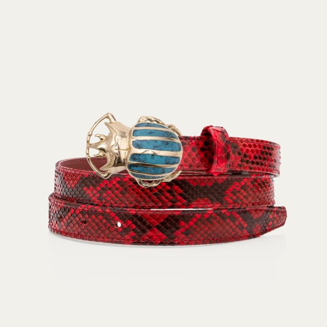 claris virot Baby Ceinture Python Rubis Scarabée Turquoise Doré
