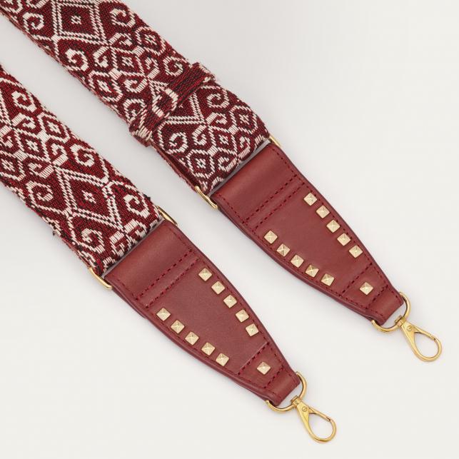 Claris Virot Bandoulière Tissée Bordeaux Metallerie Or