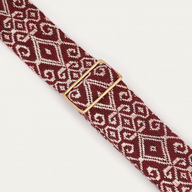 Claris Virot Bandoulière Tissée Bordeaux Metallerie Or