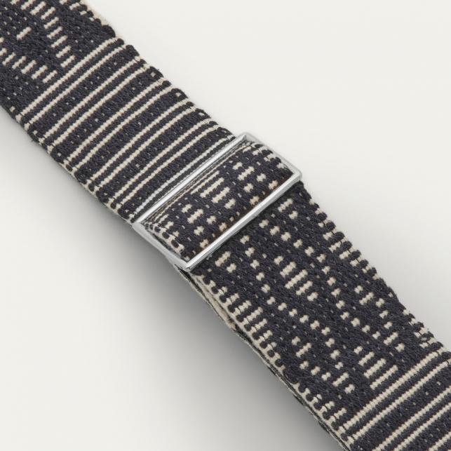 Claris Virot Bandoulière Tissée Noire Metallerie Argent