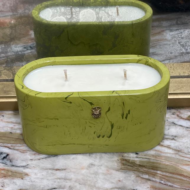 claris virot Bougie grand Modele Effet Laiton Couleur Moutarde