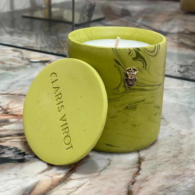 claris virot Bougie Petit Modele Effet Laiton Couleur Moutarde