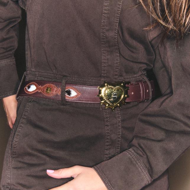 Claris Virot Ceinture Patchwork Cuirs Rodeo Ex-Voto - Claris Virot