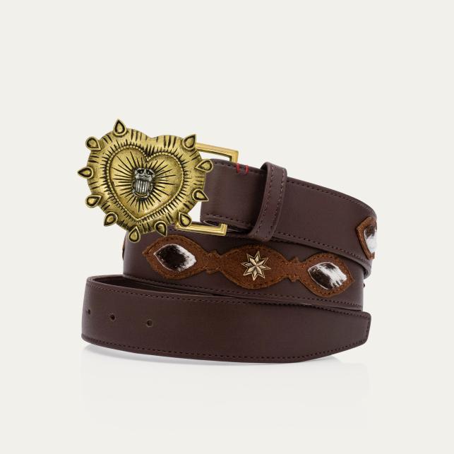 claris virot Ceinture Patchwork Cuirs Rodeo Ex-Voto - Claris Virot