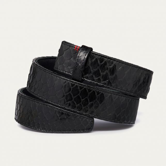 Claris Virot Ceinture Python Beetle Noire Boucle Argent