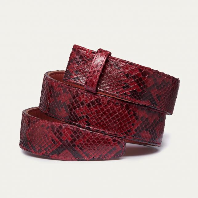 Claris Virot Ceinture Python Bordeaux Dallas Noire Or