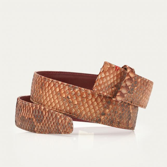 Claris Virot Ceinture Python Cuivre Délavé Noeud - Claris Virot