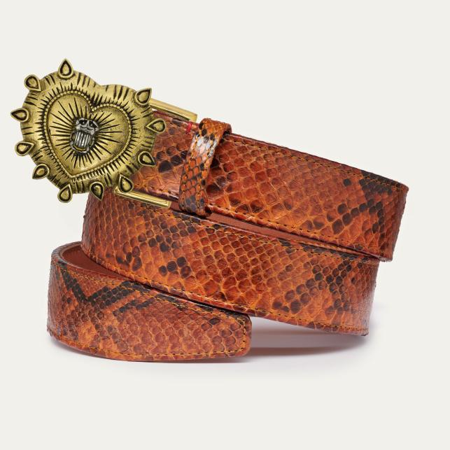 claris virot Ceinture Python Moka Ex Voto - Claris Virot