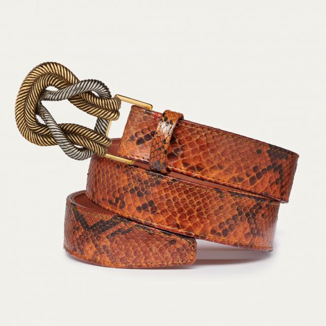 Claris Virot Ceinture Python Moka Noeud - Claris Virot