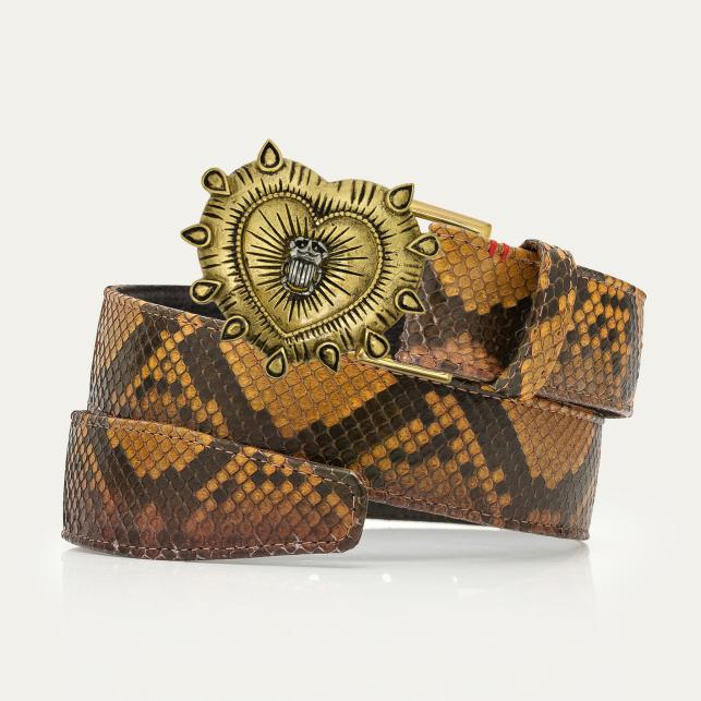 Claris Virot Ceinture Python Oeil De Tigre Boucle Ex-Voto - Claris Virot