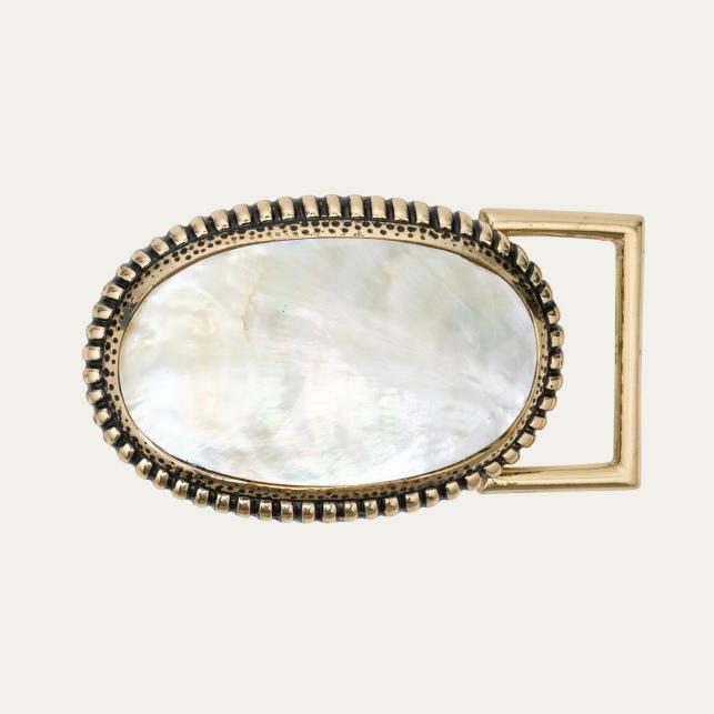 Claris Virot Ceinture Python Ranch Dallas Nacre - Claris Virot