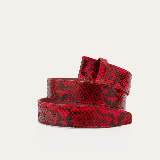 Claris Virot Ceinture Python Rubis Dallas Or Et Nacre