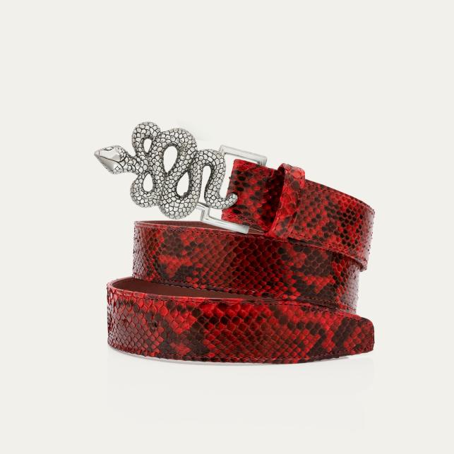 claris virot Ceinture Python Rubis Serpent Argent - Claris Virot