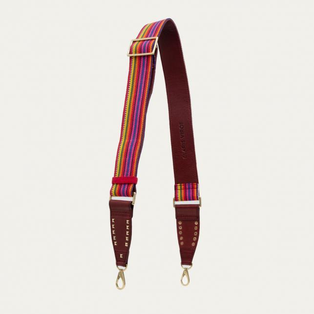 claris virot Bandoulière Daim Noire Clous Or