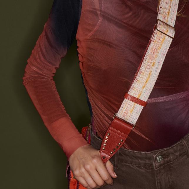 Claris Virot Bandoulière Tissu Shashiko