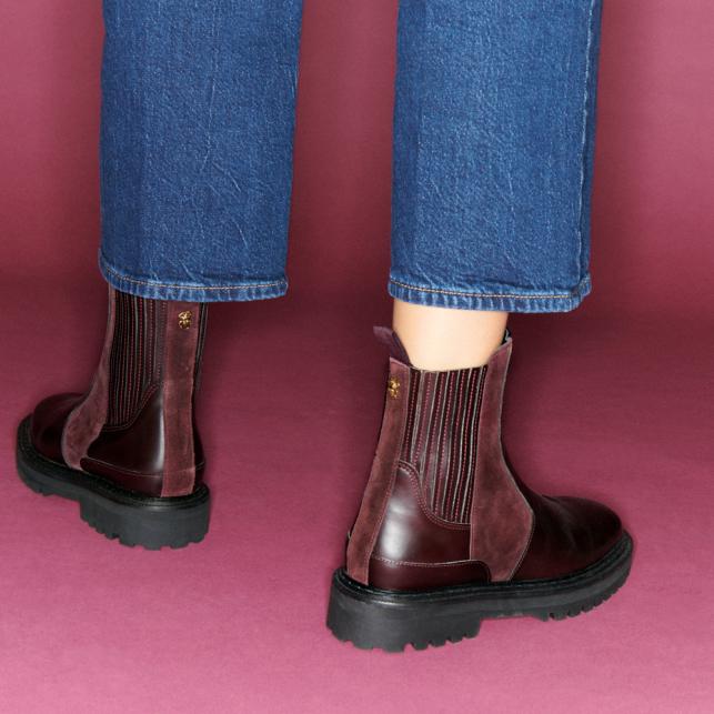 Claris Virot Bottines Chelsea Cuir Ziggy Bordeaux