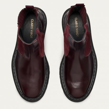 Claris Virot Bottines Chelsea Cuir Ziggy Bordeaux