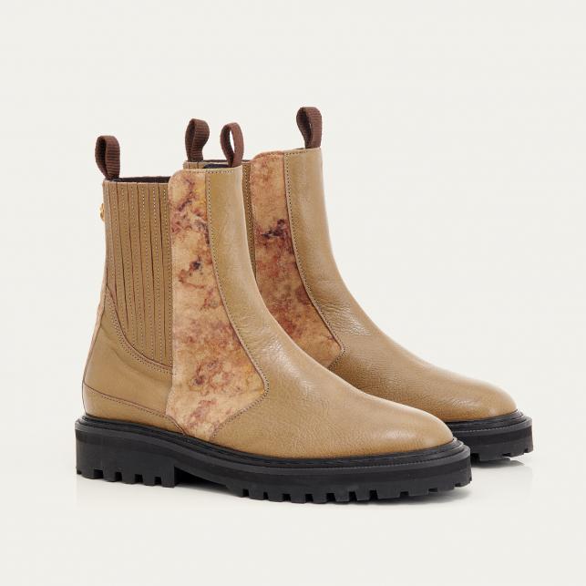 claris virot Bottines Chelsea Cuir Ziggy Kaki