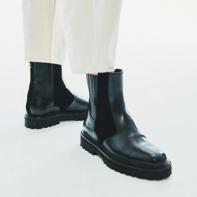 Claris Virot Bottines Chelsea Cuir Ziggy Noir