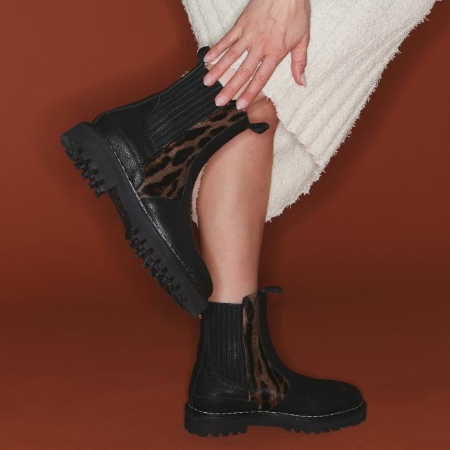 Claris Virot Bottines Chelsea Cuir Ziggy Noir