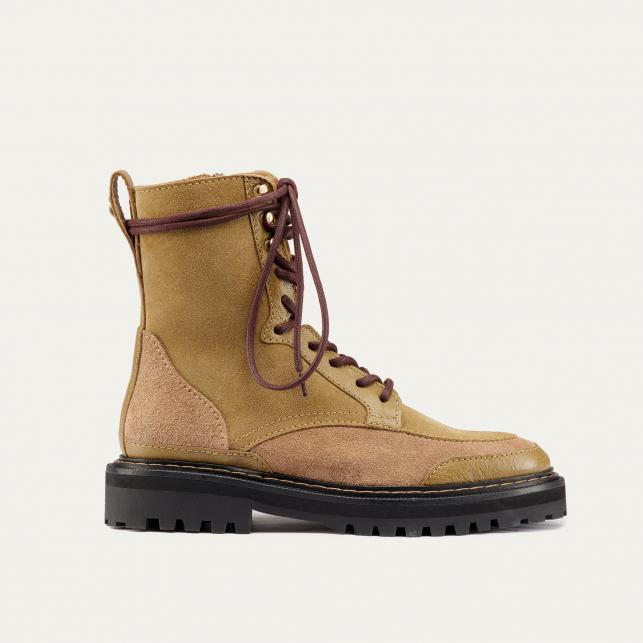 claris virot Bottines Cuir Noa Grege Olive