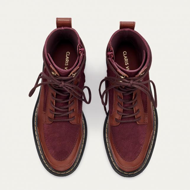 Claris Virot Bottines Noa Cuir Ecorce Et Vin Chaud