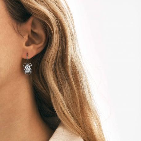 Claris Virot Boucle D Oreille Scarabee Argent