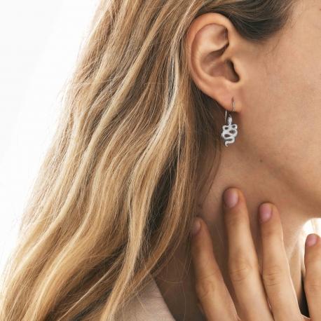 Claris Virot Boucle D Oreille Serpent Argent
