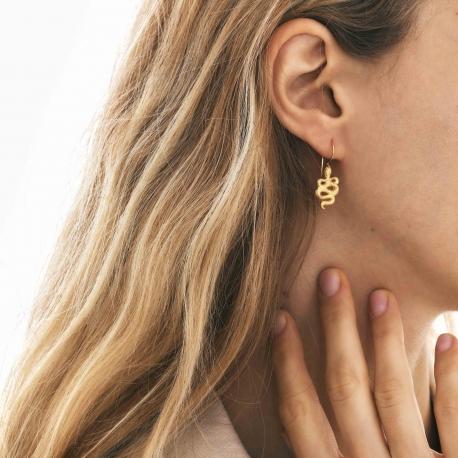 Claris Virot Boucle D Oreille Serpent Doré
