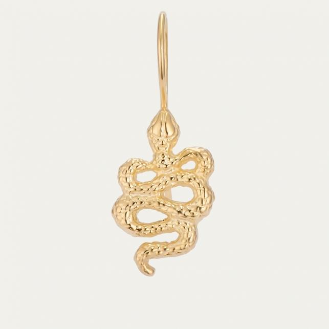 claris virot Boucle d oreille serpent doré