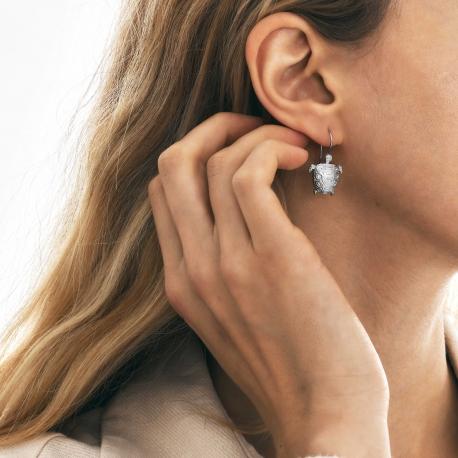 Claris Virot Boucle D Oreille Tortue Argent