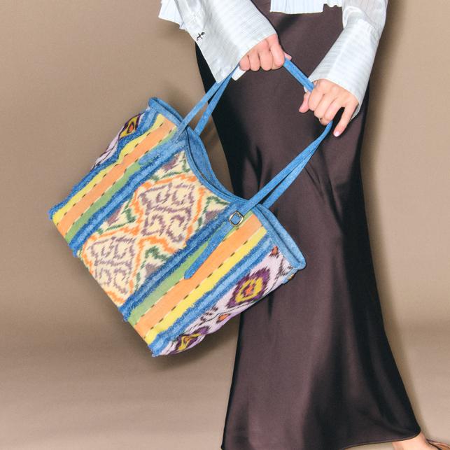 Claris Virot Cabas Patchwork De Tissus India Lasso