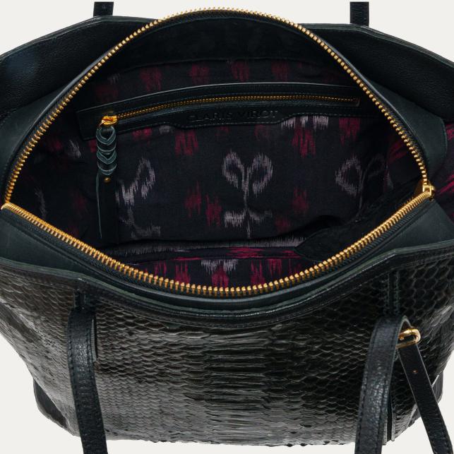 Claris Virot Cabas Python India Noir