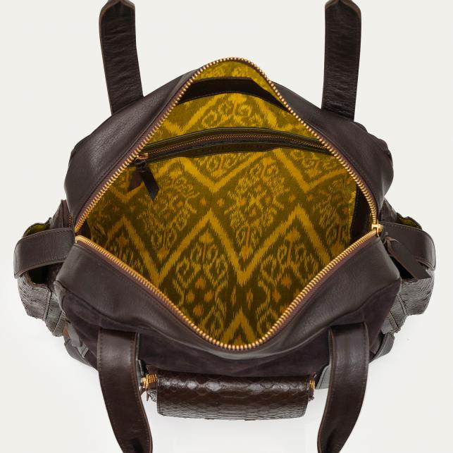 Claris Virot Cabas Python Leo Brun Fumé