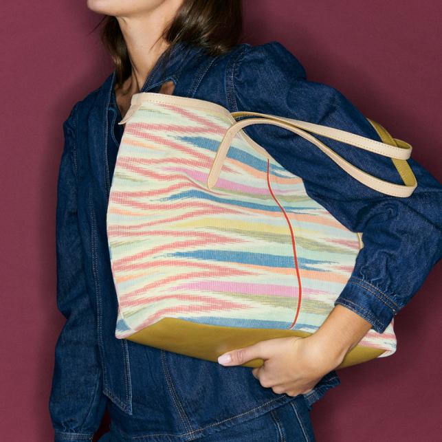 Claris Virot Cabas Veau Velours India Aztec