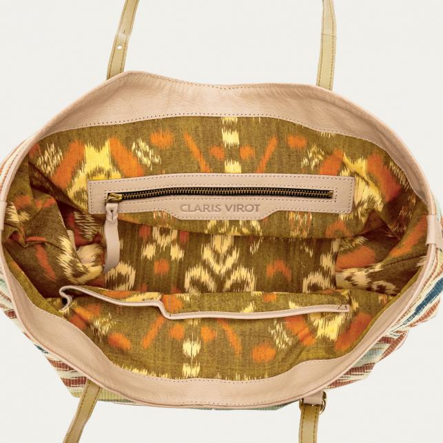 Claris Virot Cabas Veau Velours India Aztec