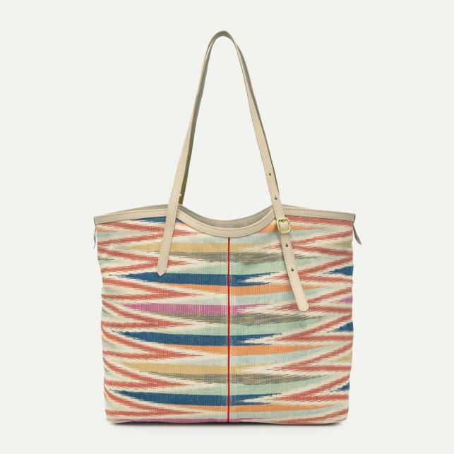 claris virot Cabas Veau Velours India Aztec