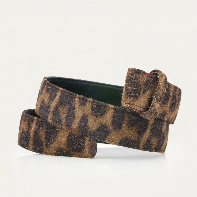 claris virot Ceinture Cuir Noir Croco Embossé