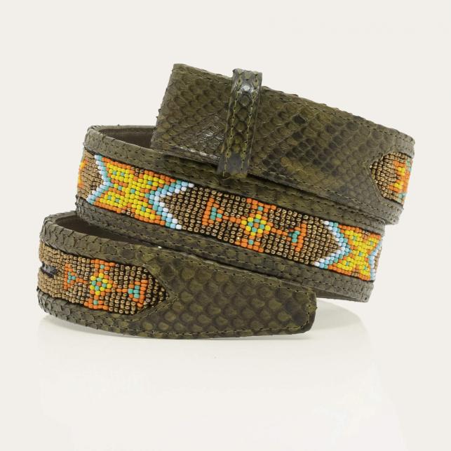 claris virot Ceinture Python Noire