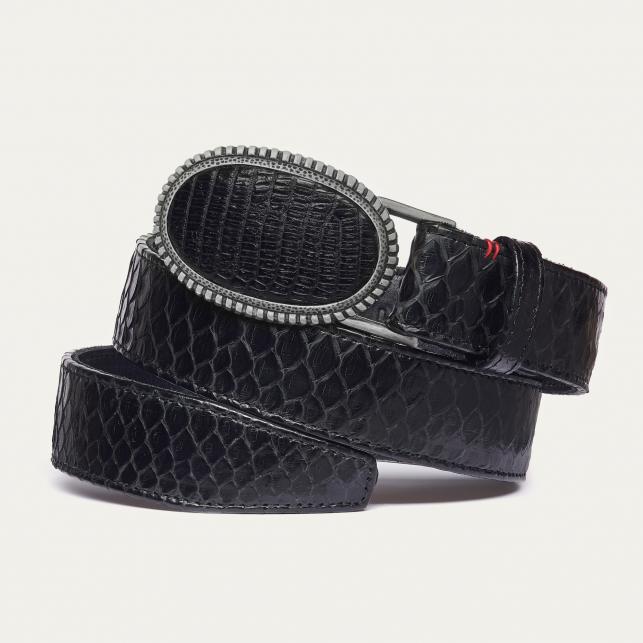 claris virot Ceinture Python Noire Dallas