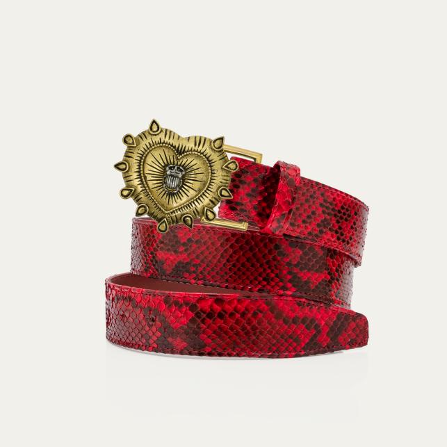 Claris Virot Ceinture Python Rubis Ex-Voto