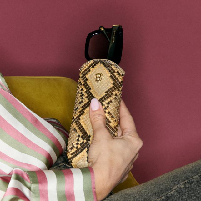 Claris Virot Etui à Lunettes Emile Cuir Noir