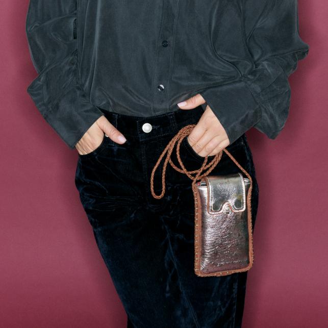 Claris Virot Etui à Lunettes Emile Cuir Oxy Métal