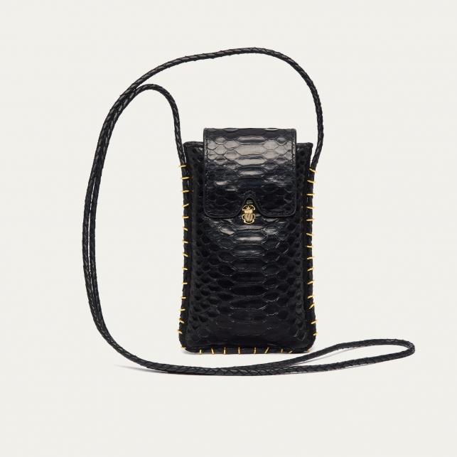 claris virot Etui à lunettes Emile Python Noir