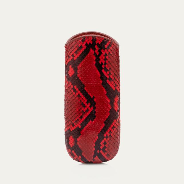 Claris Virot Etui à Lunettes Maya Python Rubis